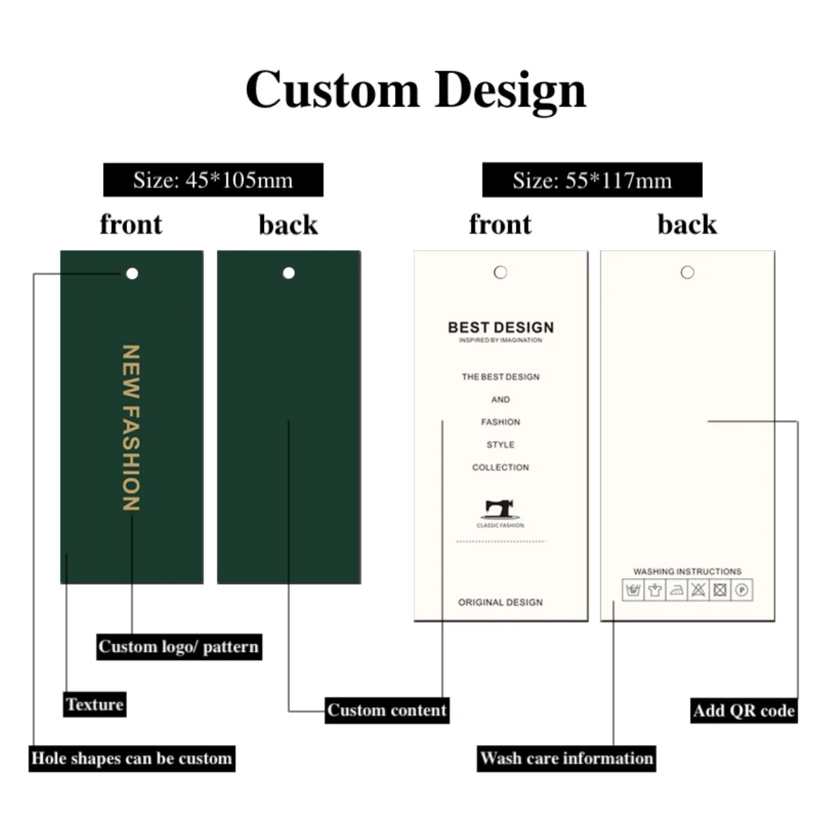 Luxury custom logo clothing hang tag green special paper embossed hot stamping hang tags recyclable swing hangtags custom