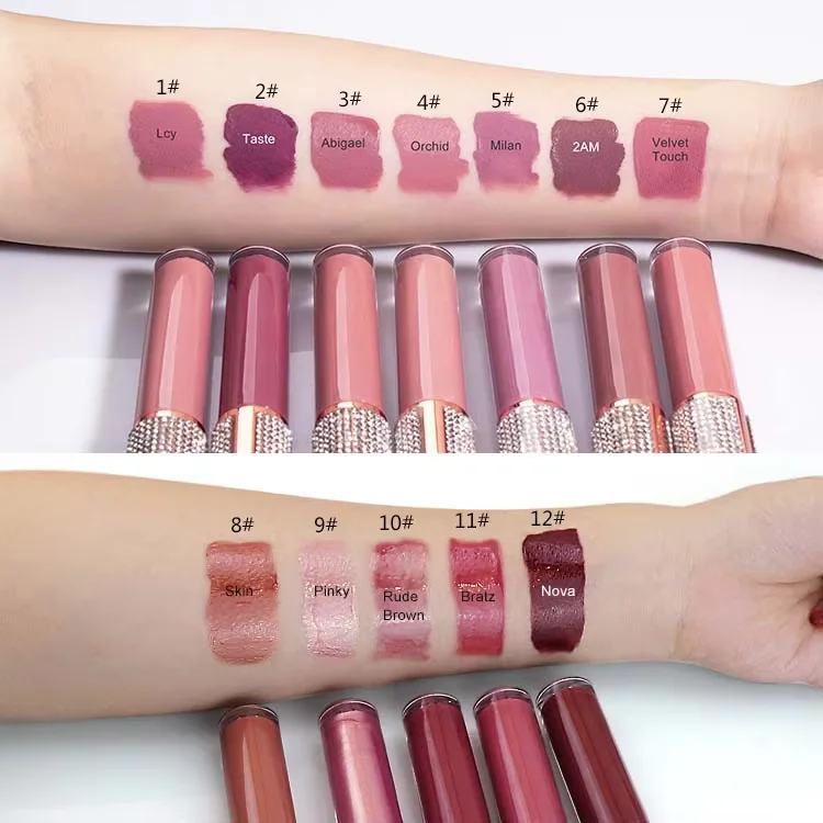 Hot Sale Makeup Manufacturers Lip Gloss Lipstick Glitter Shimmer Nude Velvet Long Lasting Matte Liquid Lipstick