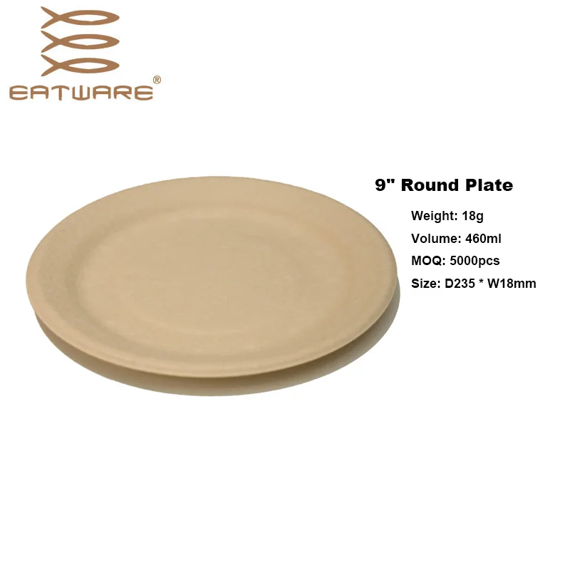 9 Inch Plates 25pcs Pack Eco-Friendly Dish 9inch Dinner Plates