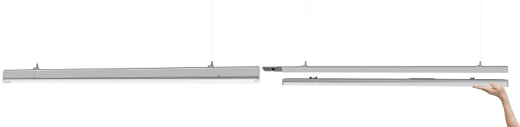 
Modern Light Fixture Led Linear Pendant in White Acrylic 40W SMD Led Chandelier Business Hall Meeting Room Office Lighting Chip 