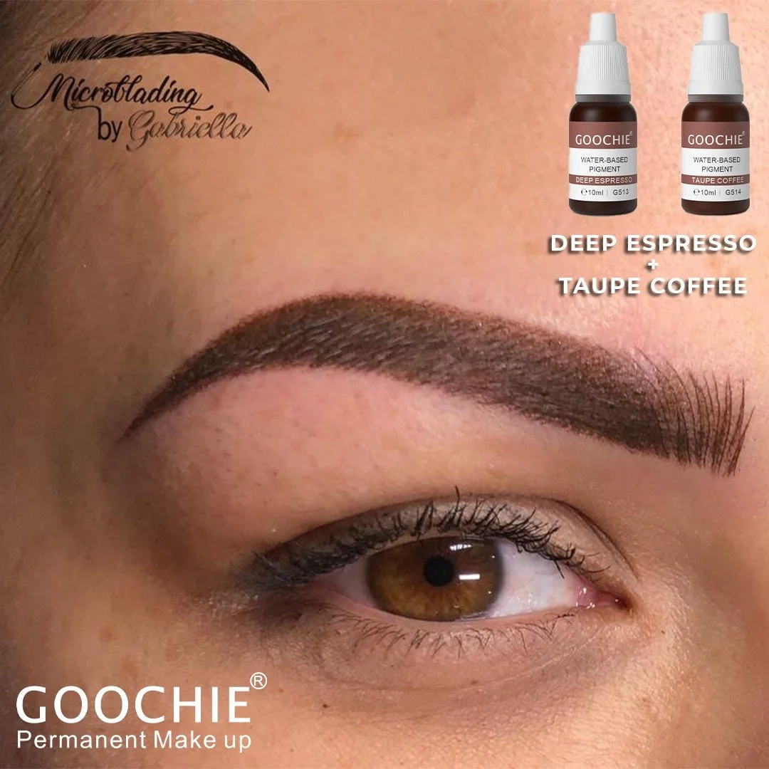 Goochie Water Based Microblading Pigment  Liquid Tattoo Ink Black Coffee Brown Permanent Makeup Pigment