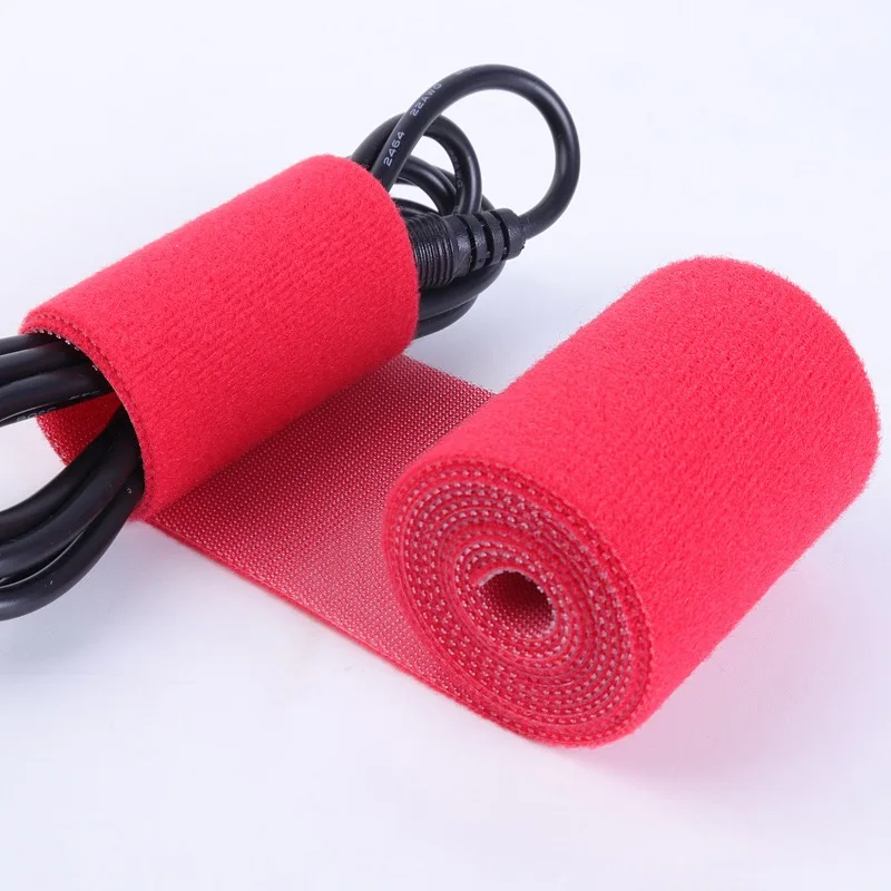 Custom reusable back-to-back cable ties with logo nylon adjustable hook-and-loop elastic straps