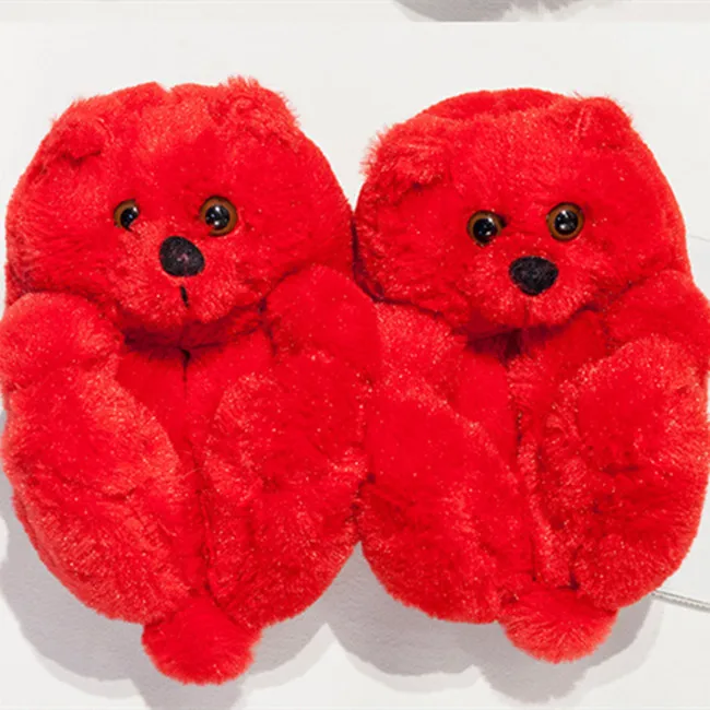 Latest Hot Popular Winter Warm Cotton Home Plush All-inclusive Winter Indoor slipper Teddy Bear Slippers