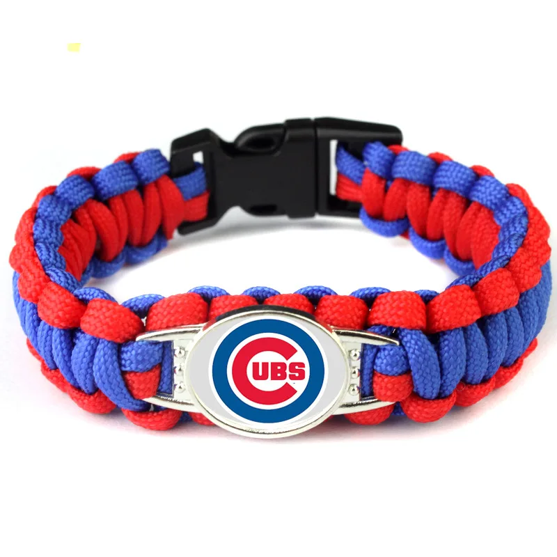 Wholesale Custom Logo Handmade Wild Life-saving Paracord Bracelet Baseball Teams Logo Paracord Bracelet