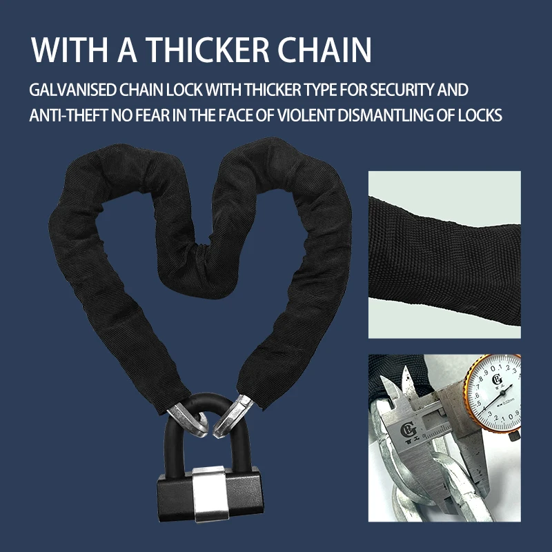 SENDE  ART Bike U-Lock with chain  Anti-theft High quality security Accessory for E-scooter E-Bike Bicycle Motor bike u Lock