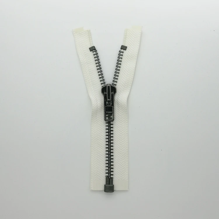 YKK ZIPPER Custom logo Clothing Black Metal Ykk Zipper Are Plated With Silver