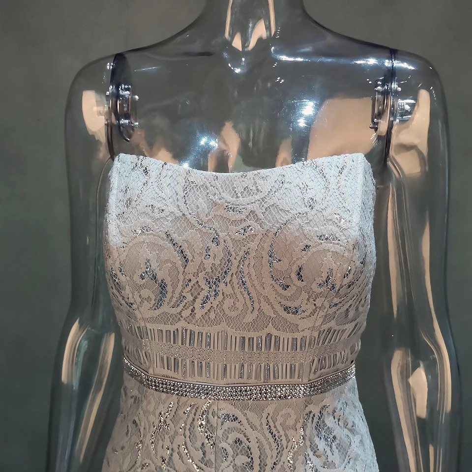 high quality luxury elegant golden and silver woven lace dress undergarment sleeveless backless slit mermaid wedding dress