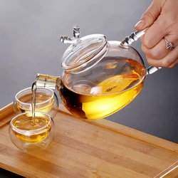 wholesale Heat-resistant glass hanging spring teapot glasses filter transparent kung fu tea set teapot mini teapot