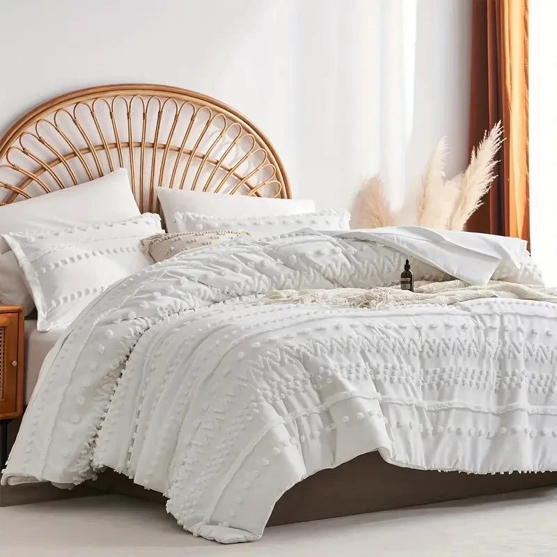 MU Hot Sale Lightweight Bedding Set 7pcs Tufted Boho Shabby Chic Comforter Set Wholesale Comforter Bedding Sets Made In China