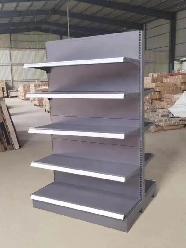 Double-sided Metal Gondola Shelves Racks Supermarket Shelves Shop Display Stand For Supermarket Retail And Convenience Stores
