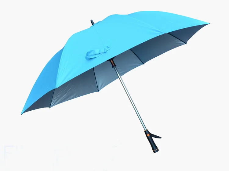 free sample China supplier concise pure black straight Solar fan USB umbrella