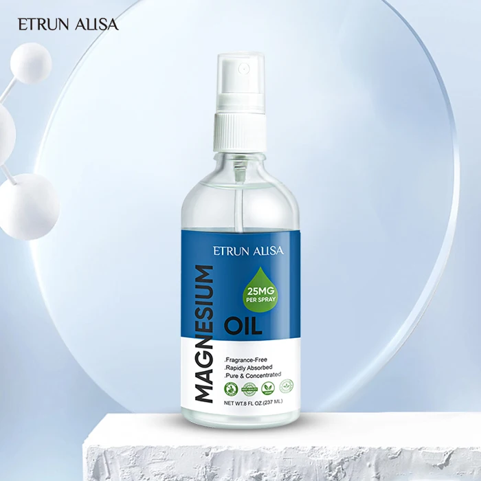 ETRUN ALISA Private Label Organic Foot Body Magnesium Oil Chloride Absorption Therapy Massage Pain Relief Body Oil