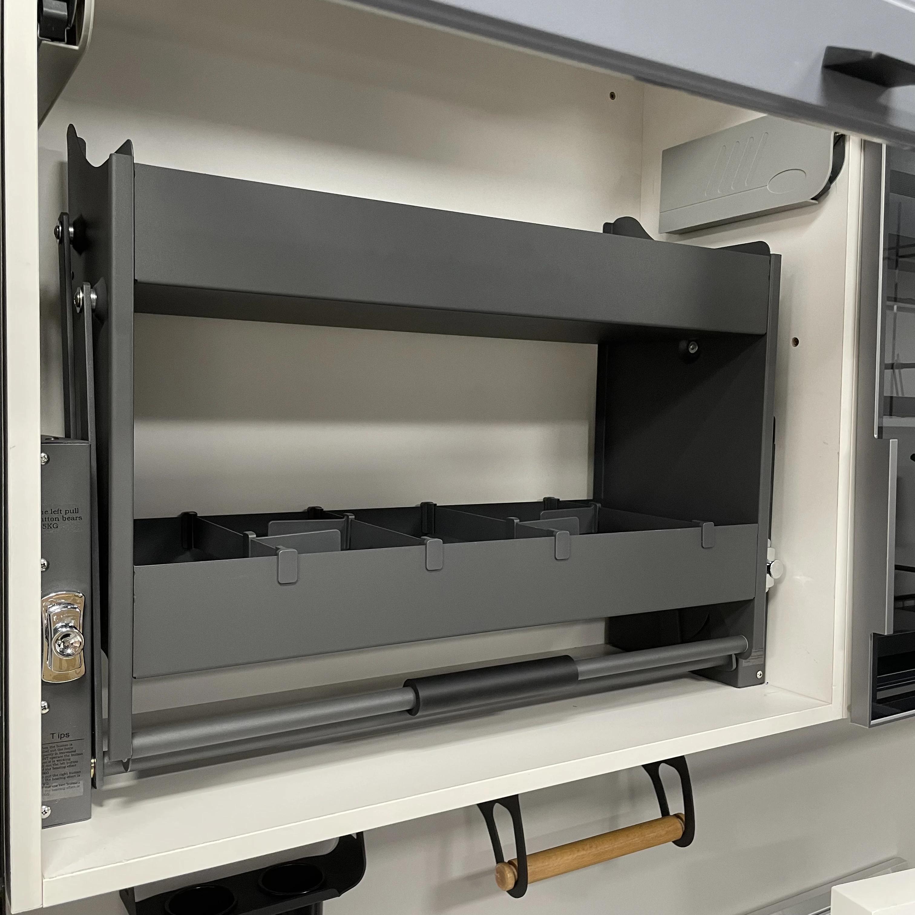 Soft Close Pull Down Overhead Cabinet Storage  2 Tier Wall Cabinet Unit