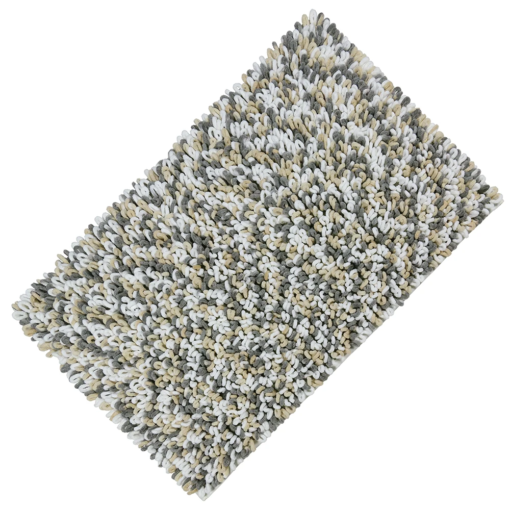 luxury microfiber chenille bath rug non slip bath mat waterproof  loop-pile space dye shaggy mat