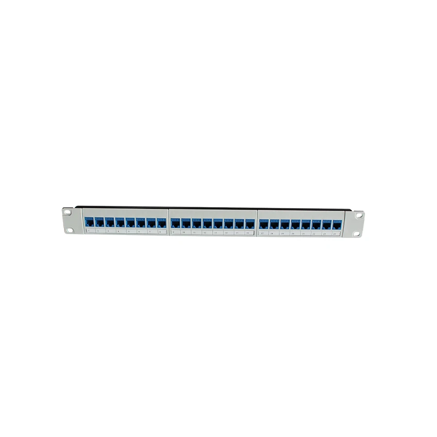 1U 24 ports UTP Copper colorful Cat6 rack patch panel