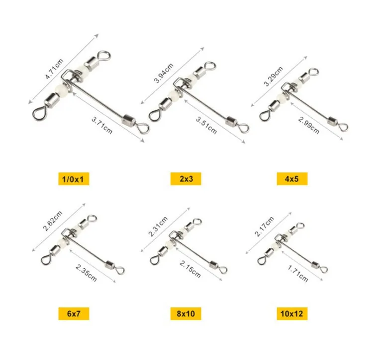 Stainless Steel Fishing Connector Snap 19-42mm American Style Luminous Ring Gourd T Turn Swivel Carp Fishing Tackle