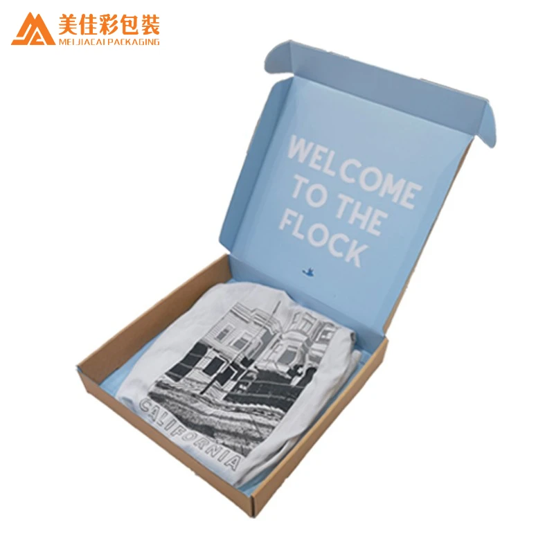 custom logo shipping apparel dress t shirt packaging box for packaging clothes dresses