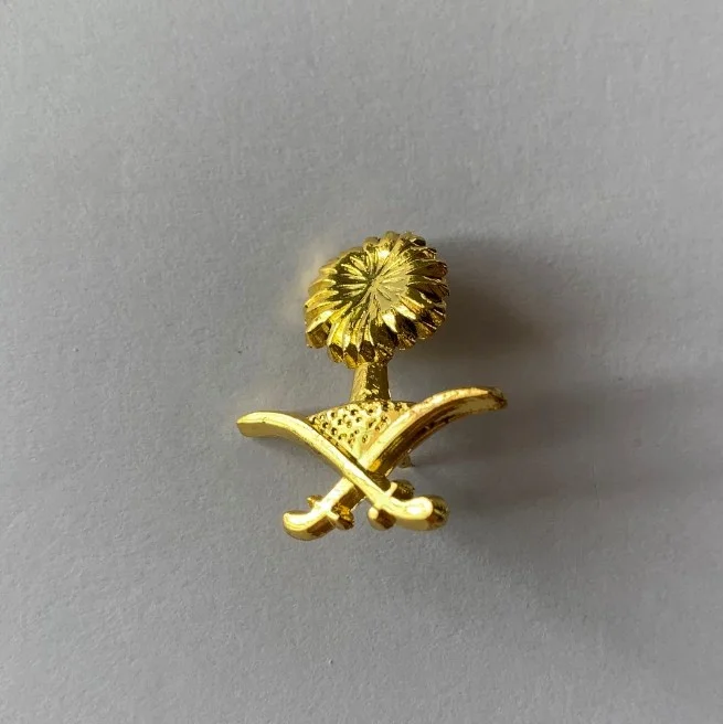 Hot Sale Custom Souvenir Arabia Palm Tree Saudi Arabia National Day Metal Soft Enamel Lapel Pin Badges
