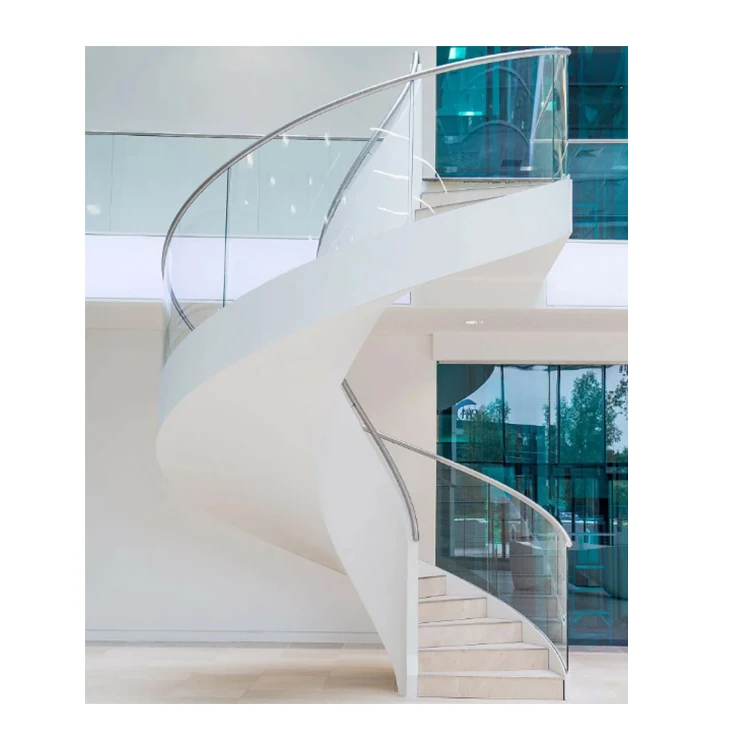 Modern Steel Indoor Steel Wooden Curved Stairs Spiral Stairs Price