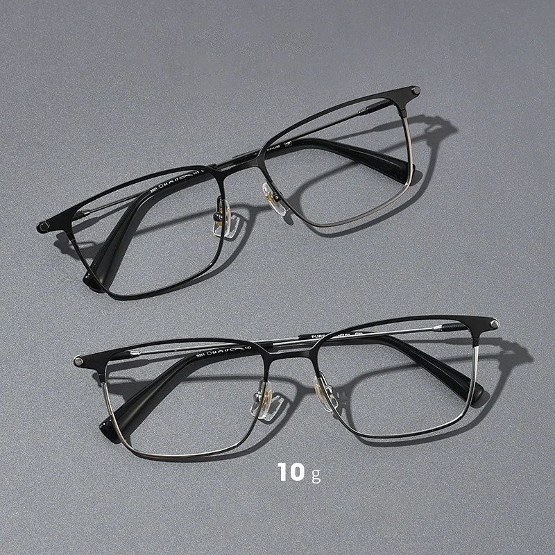 2024 Unisex Business Black Square Frame Glasses Pure Titanium Lightweight High-End Optical Eyewear Titanium Glass