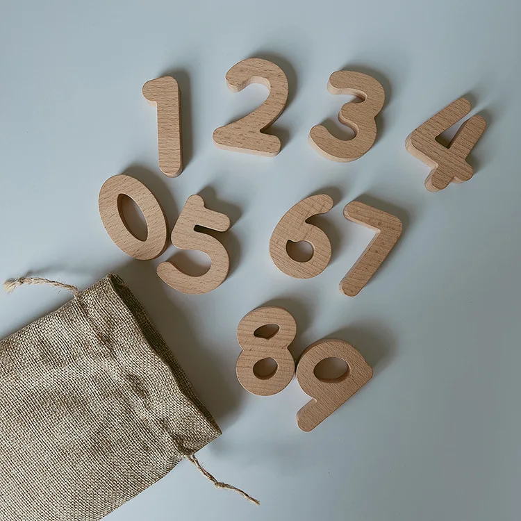 Beech Wood Magnetism Capital Alphabet  Lowercase Alphabet  Numeral building Block Children Enlightenment Cognitive Teaching Aids