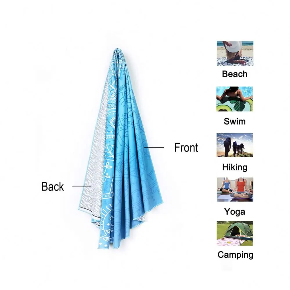 Hemp Tie Dye 100% Polyester Sand less Microfiber Suede Cute Beach Towel custom printed soft beach towel