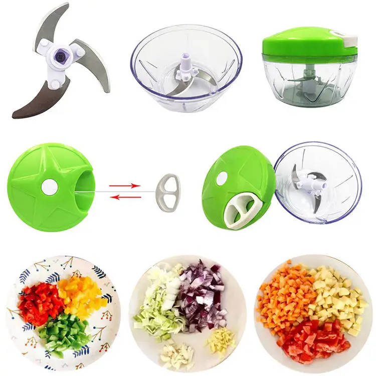 New Mini Hand Manual Meat Grinder Mini Chopper Design Pull the Rope Garlic Cutter Vegetable Fruit Twist Shredder Kitchen Tools