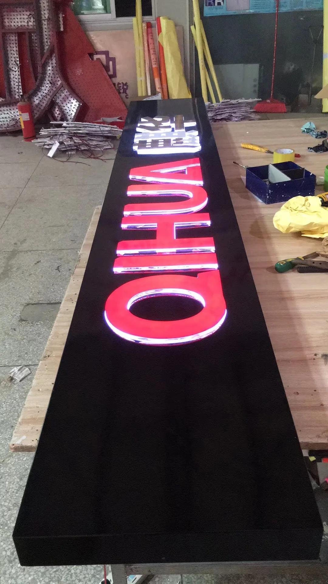 LED  Illuminated Sign Letters Metal Logo Customized Shape Light Wall 3d Led Signage Advertising