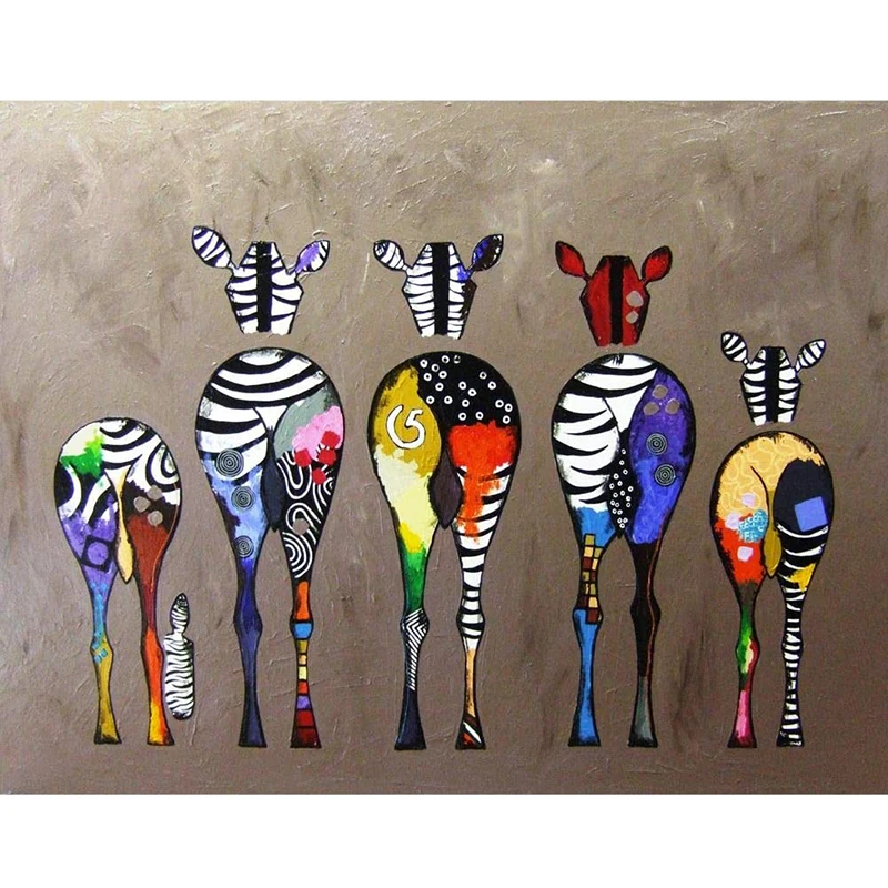 Colorful Zebra 5D DIY Full Drill Diamond Painting Paint Round Rhinestone with Peinture Au Diamant Decor Animal Zebra 1 Piece