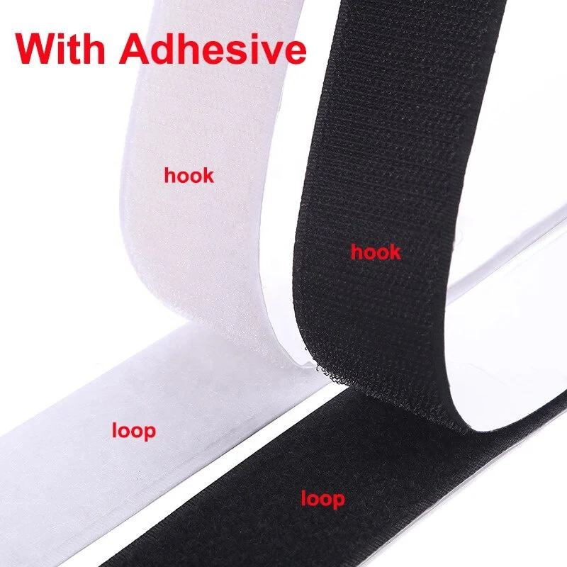 Strong Self Adhesive Hook and Loop Fastener Tape Nylon Sticker Adhesive Strips Glue Tape DIY Craft Accessories 16-150mm