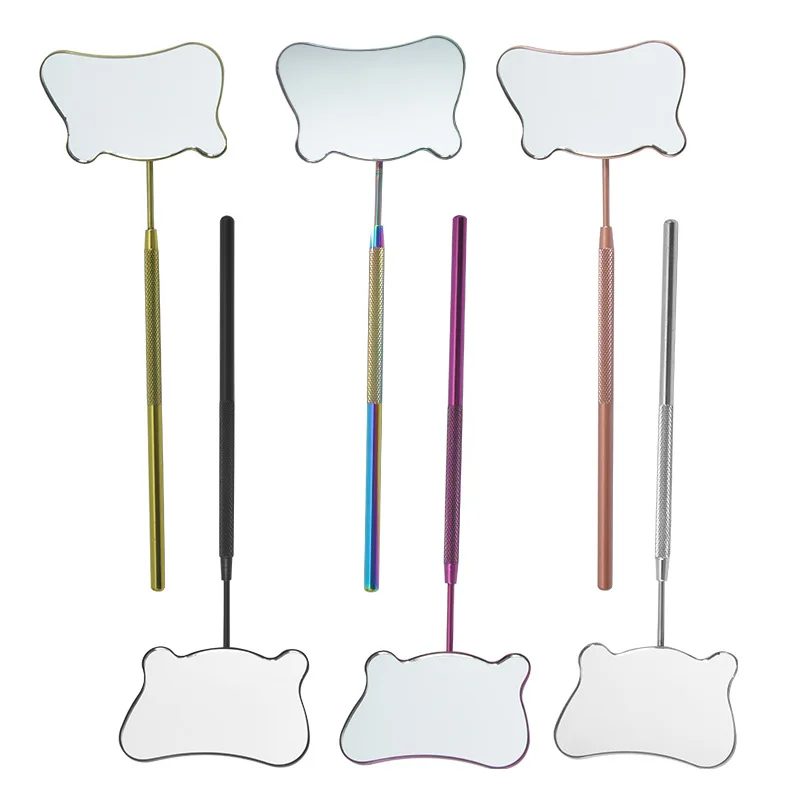 Wholesale Special Hello Kitty High Quality Handheld Eyelash Extension Checking Mirror with Handle Cute Makeup Inspection Mirror