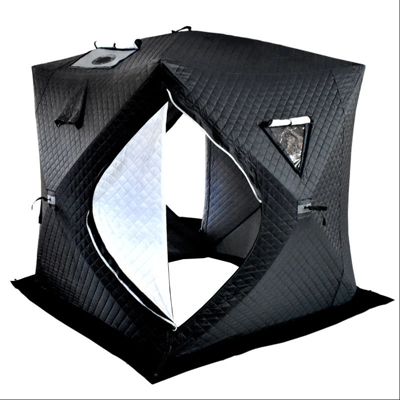 Factory Large Outdoor Tent Winter Ice Fishing Tent 3 Layers Portable Sauna Tent for 3-4 People