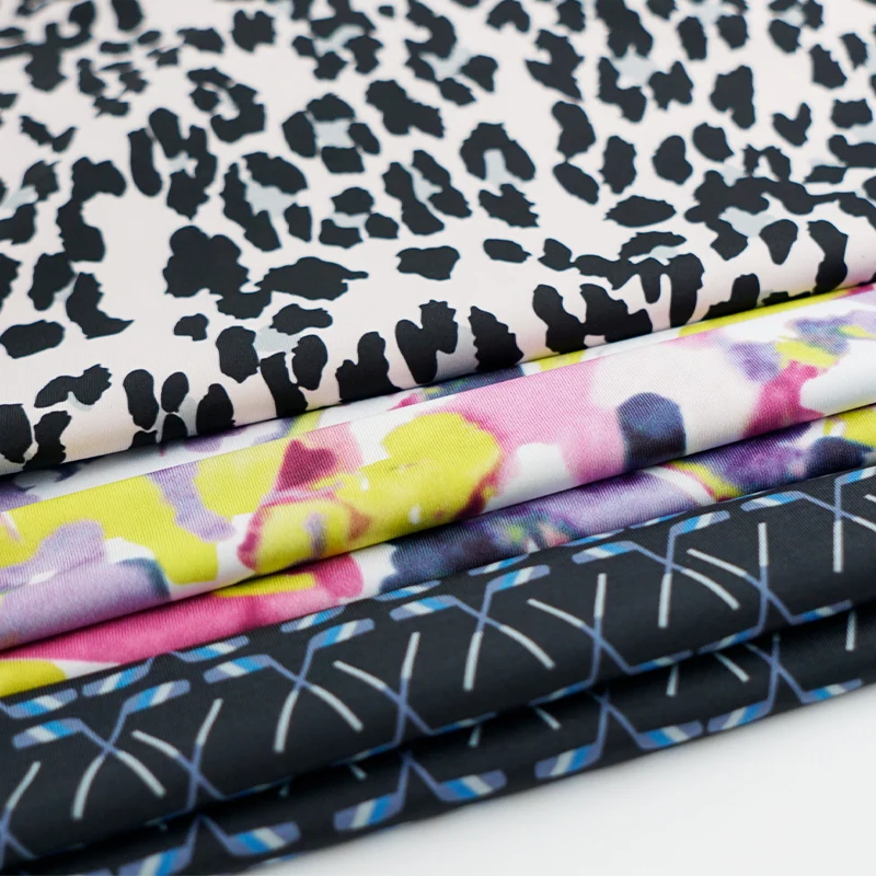 Digital printing spandex fabric 4way stretch polyester knitted tshirt fabric