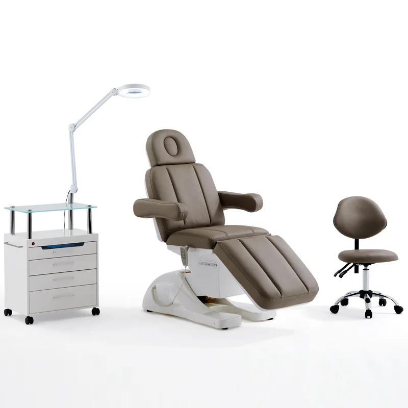 Modern beauty salon furniture eyelash spa massage table white facial bed electric massage bed