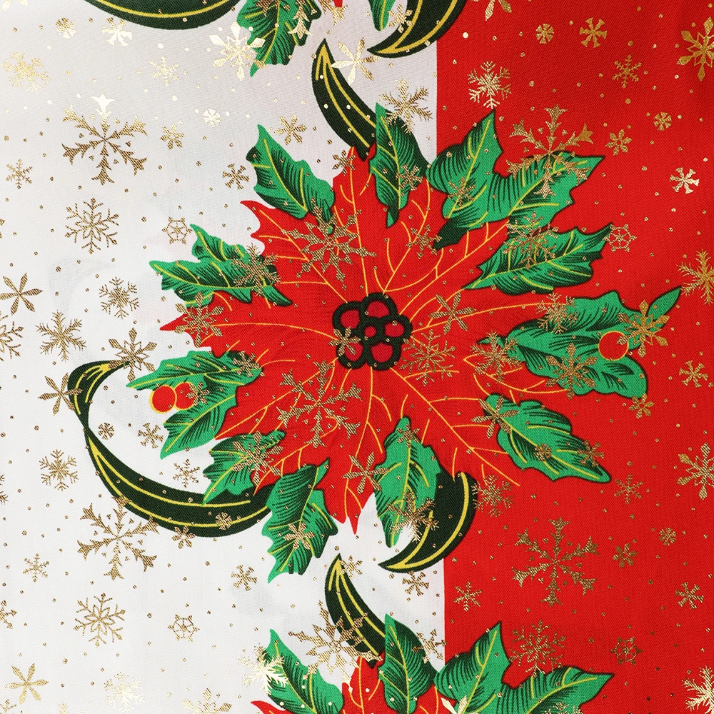 Рождественский водонепроницаемый коврик с цветочным принтом, ткань Оксфорд из полиэстера для домашнего текстиля