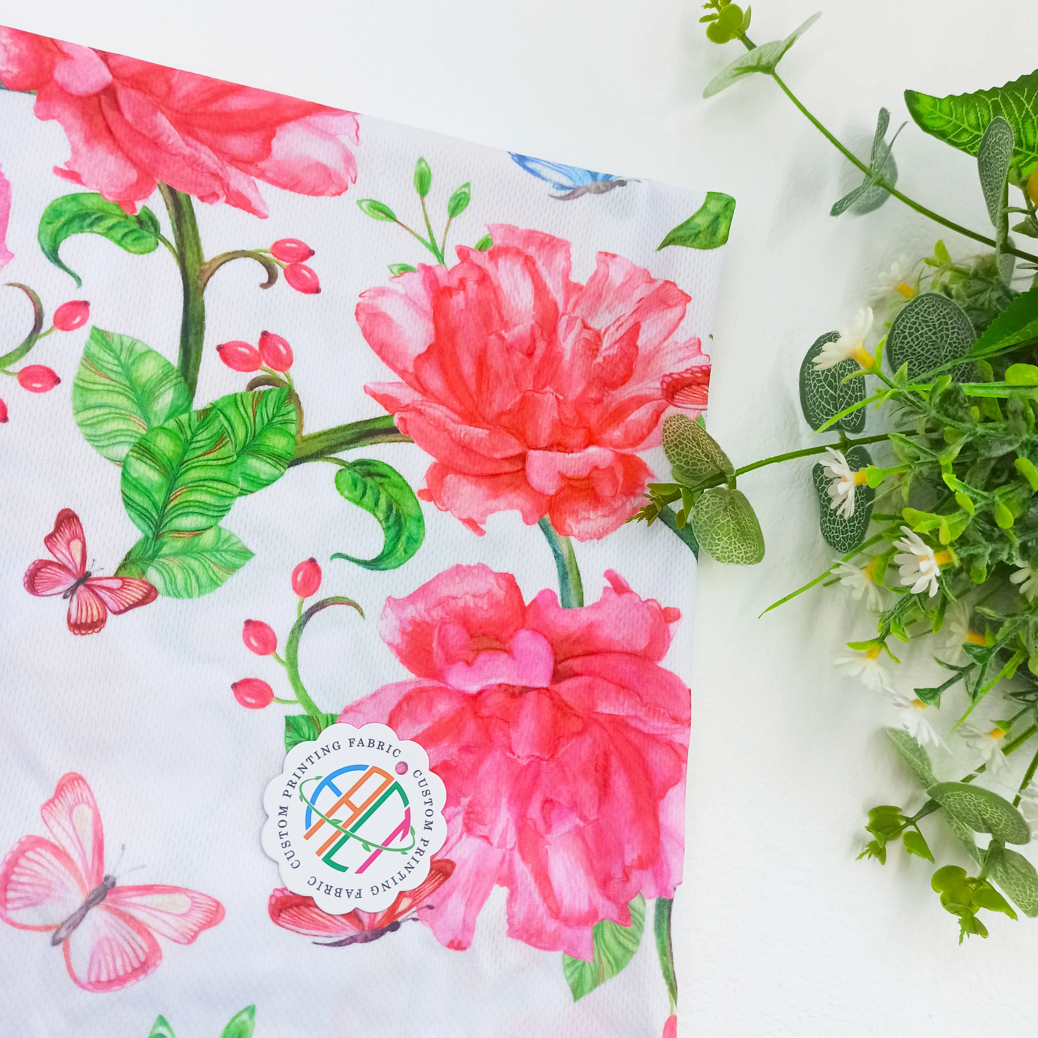 No MOQ Custom Digital Printing Athletic Knit Poly Lycra Fabric Printed