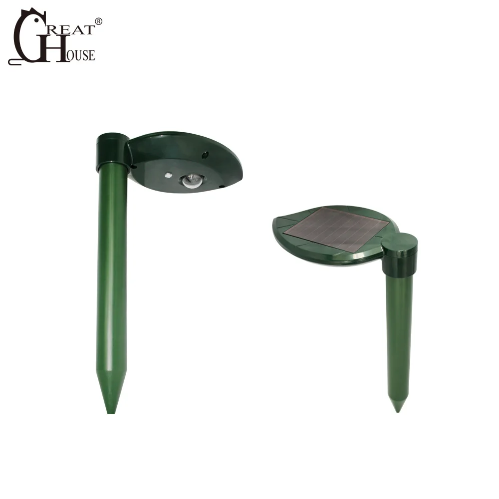 GH-201 Upgraded Snake Mice Sonic Wave Repellent with Solar Panel Rodent Outdoor Repeller