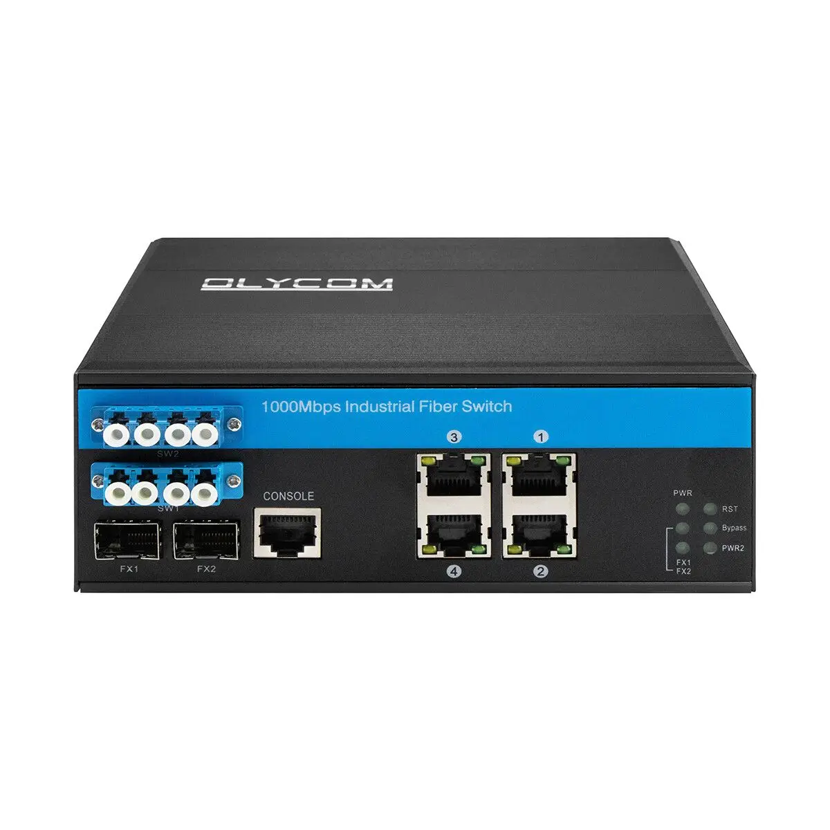 6 Ports Switch Gigabit 2.5G SFP Managed DIN Rail IP40 Industrial Optical Bypass Switch