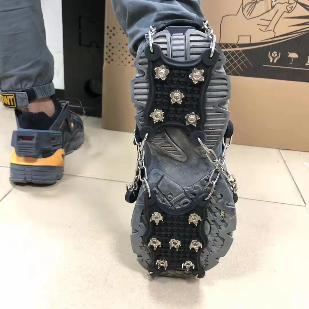 2021 New Ice Crampons 12 Spiky Ice Crampons Cleats For Snow with chain