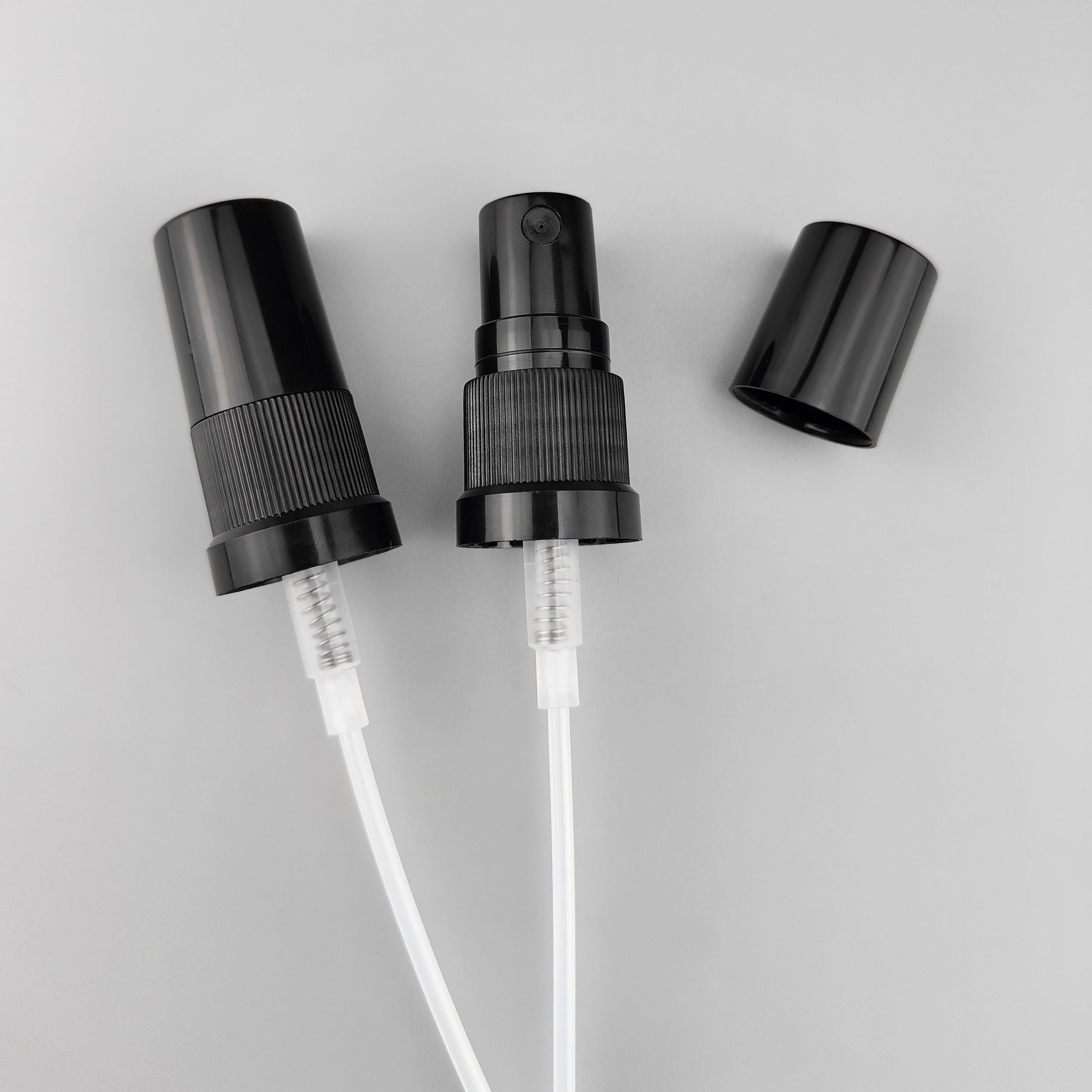 cosmetic bottle sprayer 15 ml 30 ml 50 ml 100 ml matte black glass bottle with 18/415 plastic pump