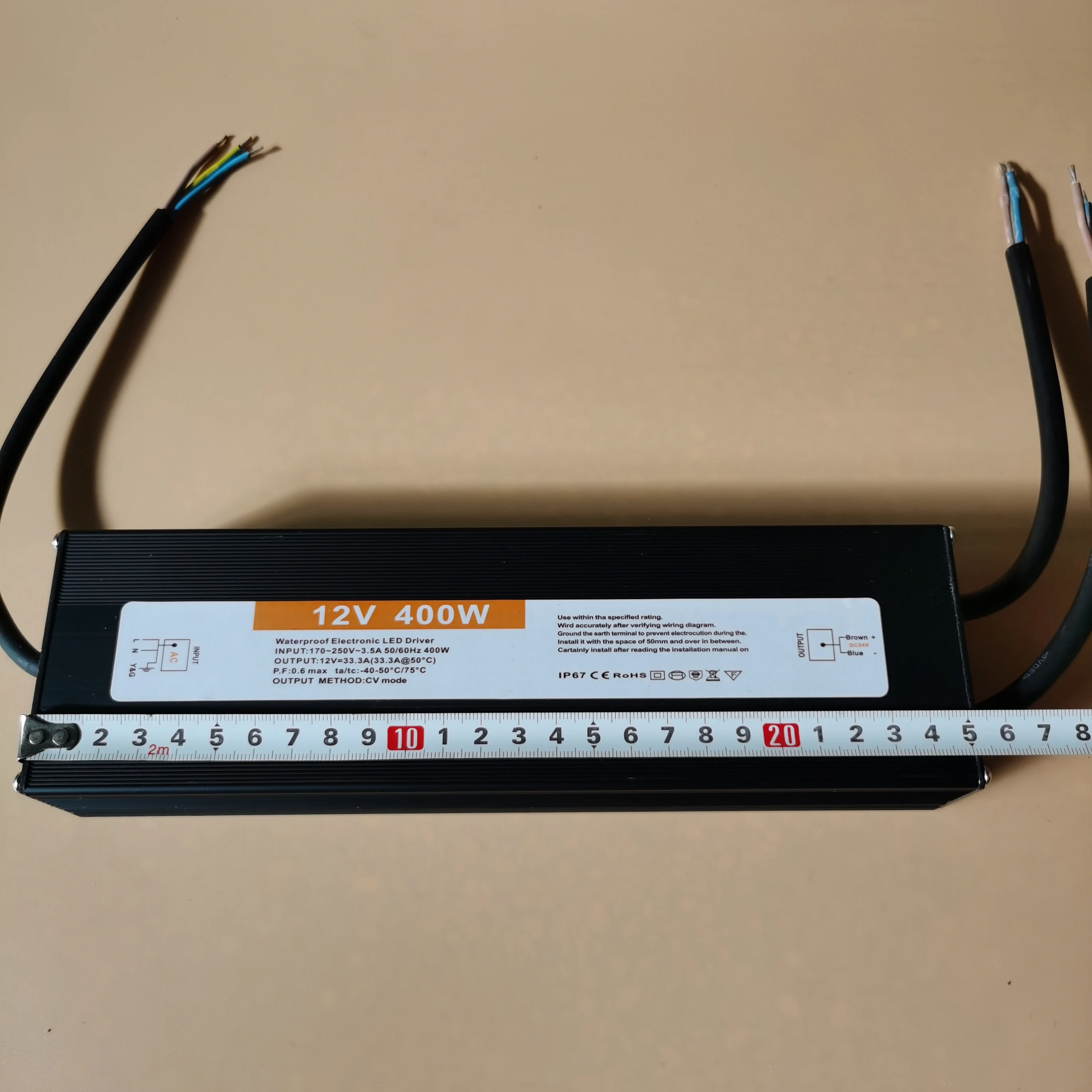 Ready to ship factory price constant voltage AC100-250V 12V400W waterproof power supply IP68 slim LED driver