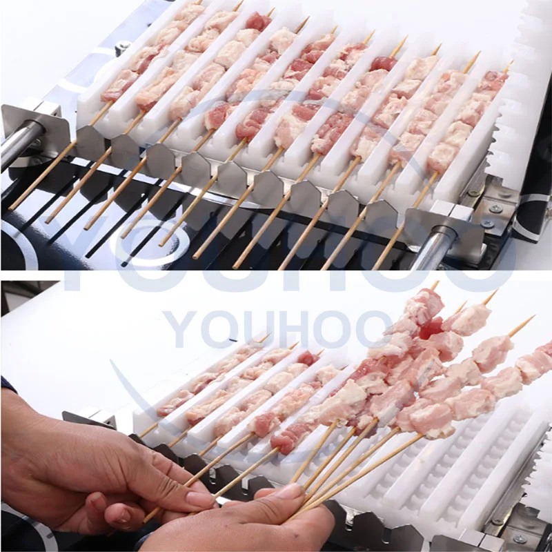 food processing turki kebab maker machine manual skewer bbq machine making meat skewer