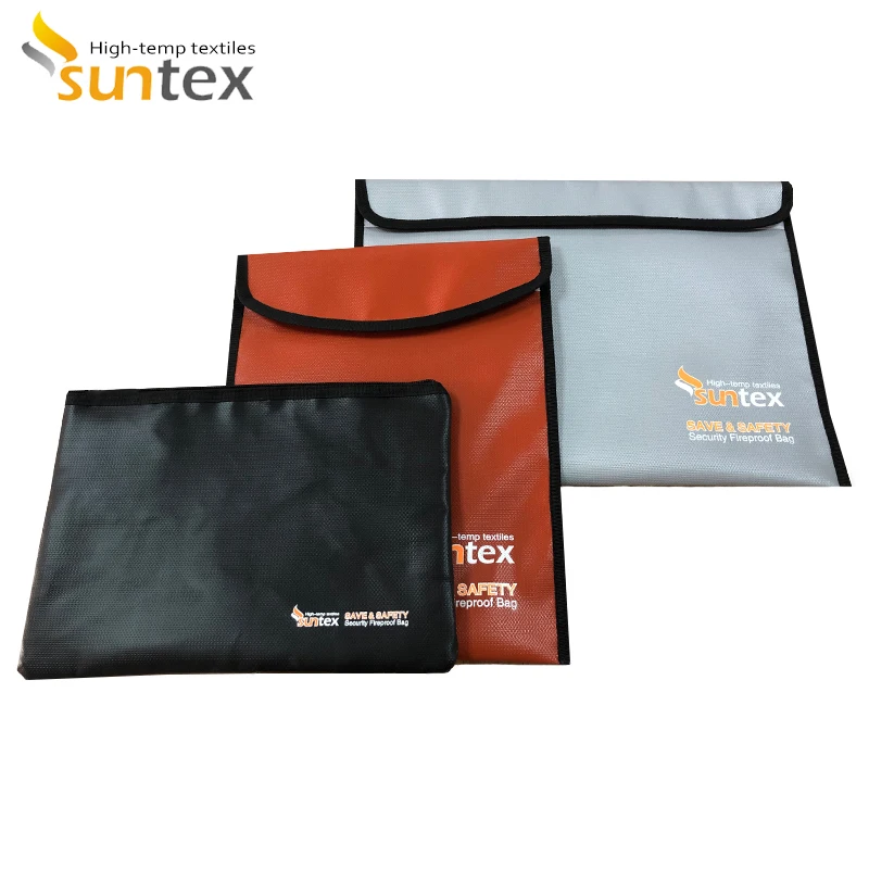 
Fireproof Waterproof Document Bag Silicone Cloth For Lithium Ion Battery Bag 