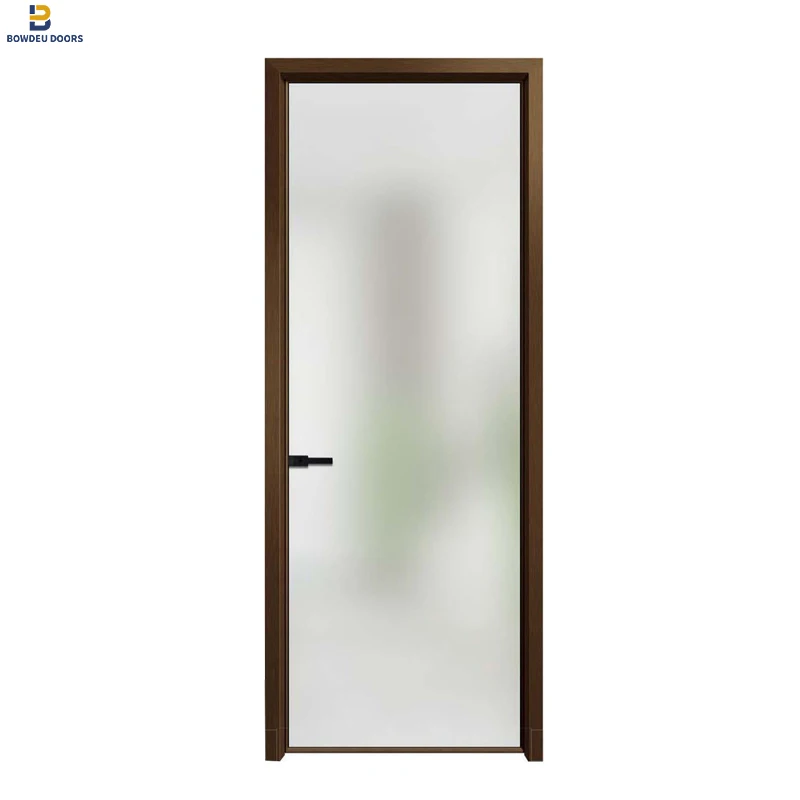 Aluminum bathroom door for houses toilet door interior waterproof  single door leaf latest design by china supplier