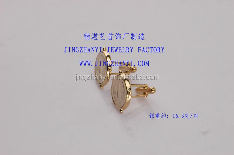 Jingzhanyi Jewelry Factory Design and manufacturing 925 sterling silver cufflinks Gold-plated cufflinks Cufflinks manufacturing