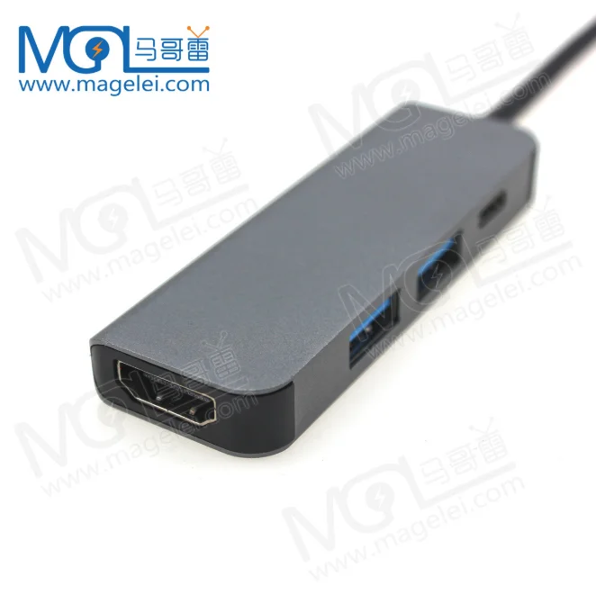 High Quality 4 IN 1 Type C To Hdmi 2*USB3.0 USB-C PD Charging Adapter Cable Splitter Usb C Hub Adapter For Laptop And Phone