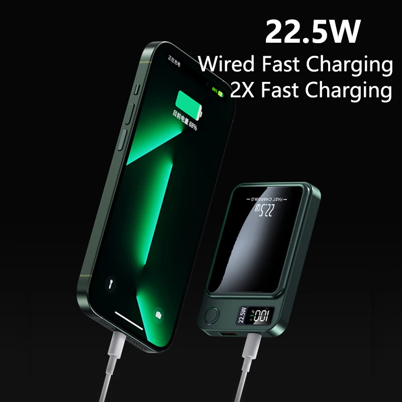 Оригинальный завод портативный 22 5 Вт Быстрая Зарядка Power Banks Мини Портативный магнитный беспроводной Bank для телефона 13 14 15