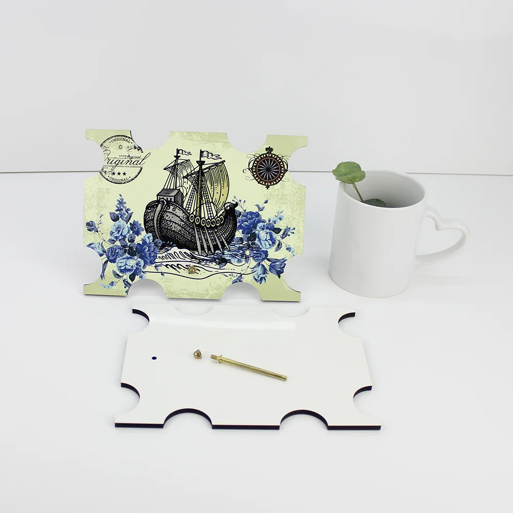  new product Factory price MDF Creative Sublimation key holder cloths hooks blank wooden plate wall hook for custom