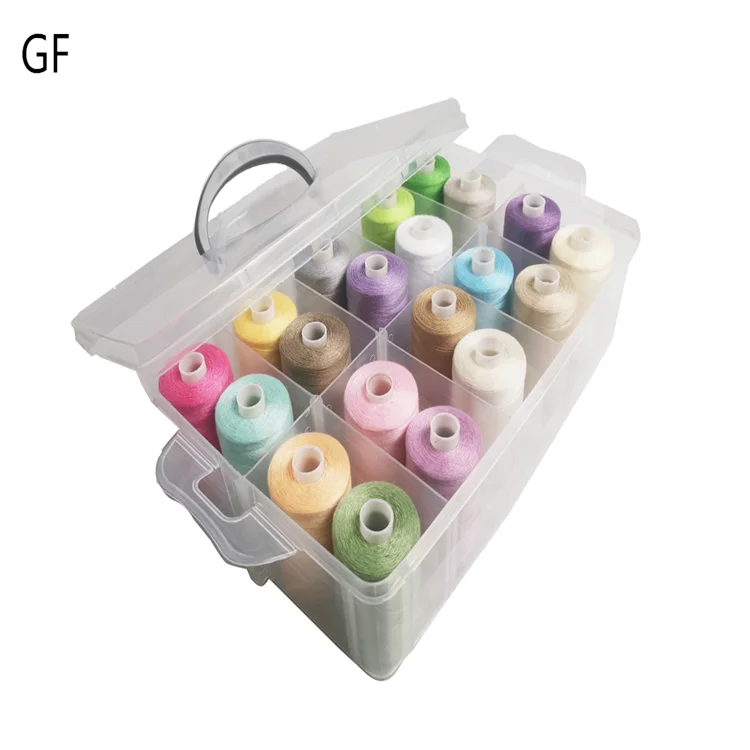 High Quality Color Customized Household 20pcs Per Plastic Box 40 2  Sewing Thread 100%  Polyester Thread For Sewing