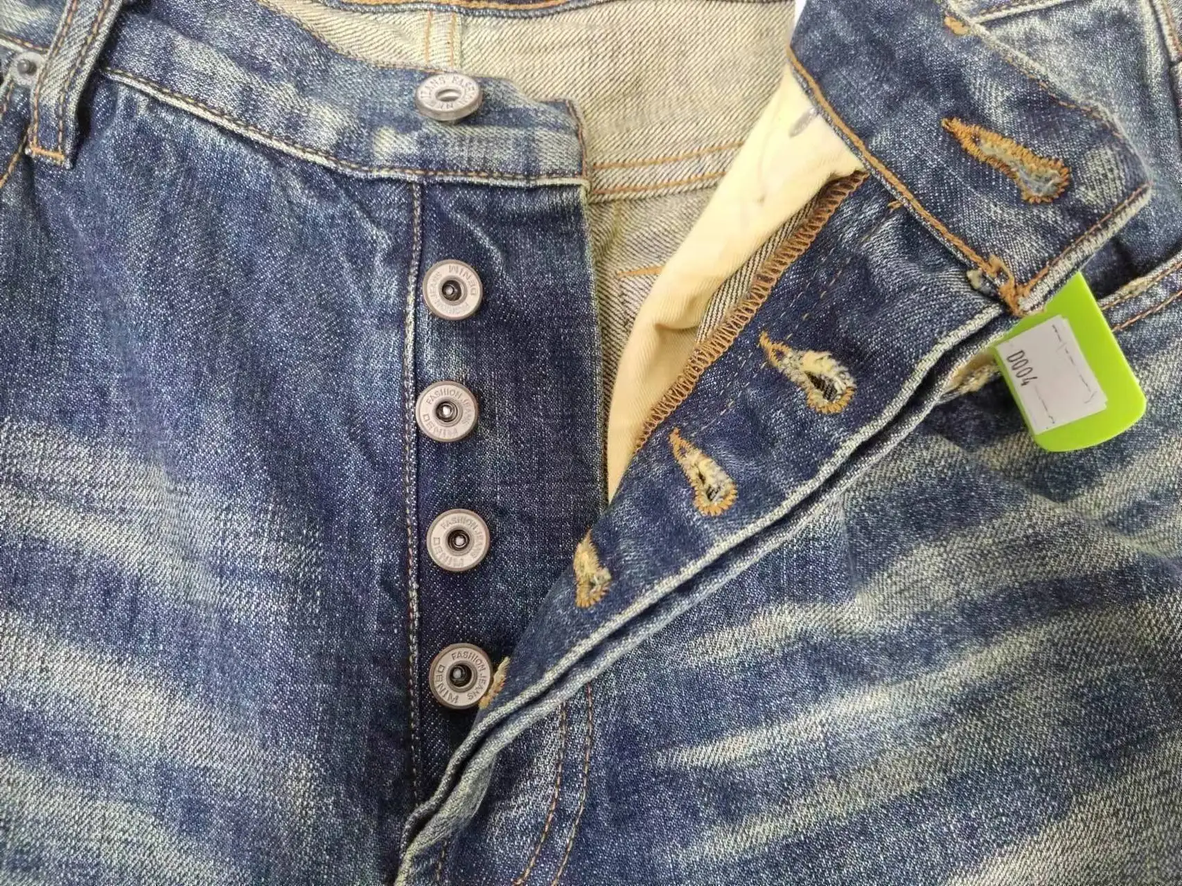 D004  Custom denim manufacturer heavyweight raw selvedge denim jeans men straight leg selvedges red denim pants